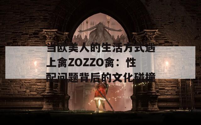 当欧美人的生活方式遇上禽ZOZZO禽：性配问题背后的文化碰撞