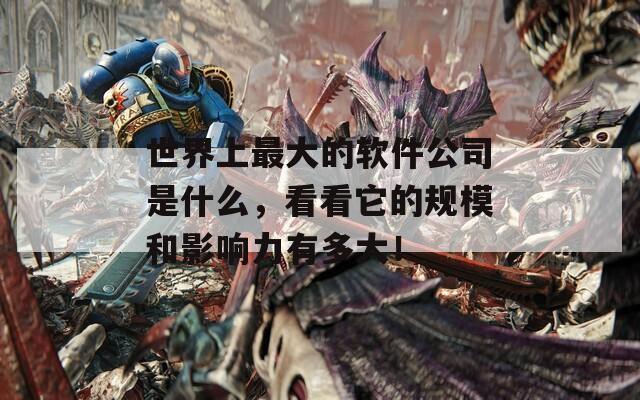 世界上最大的软件公司是什么，看看它的规模和影响力有多大！