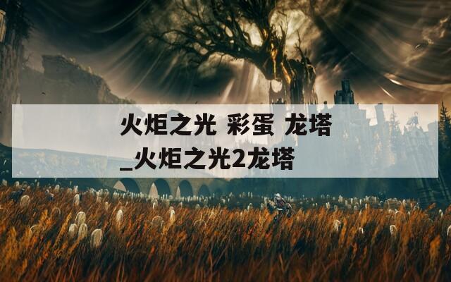 火炬之光 彩蛋 龙塔_火炬之光2龙塔