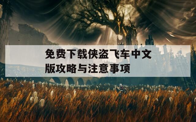 免费下载侠盗飞车中文版攻略与注意事项