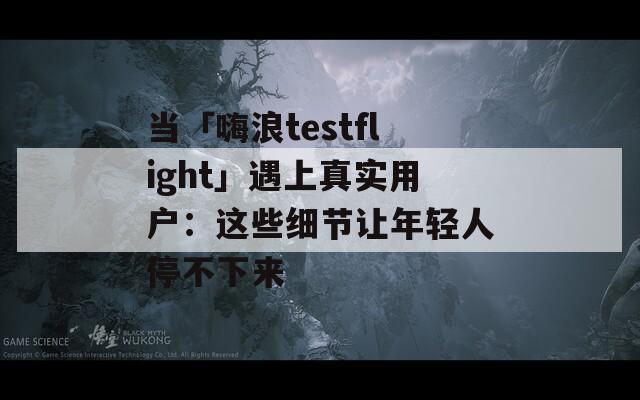 当「嗨浪testflight」遇上真实用户：这些细节让年轻人停不下来