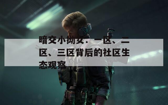 暗交小拗女：一区、二区、三区背后的社区生态观察