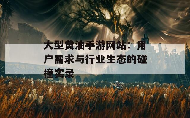 大型黄油手游网站：用户需求与行业生态的碰撞实录
