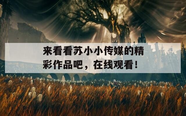 来看看苏小小传媒的精彩作品吧，在线观看！