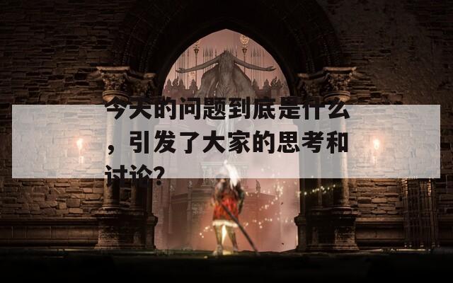 今天的问题到底是什么，引发了大家的思考和讨论？