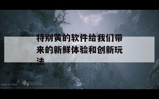 特别黄的软件给我们带来的新鲜体验和创新玩法