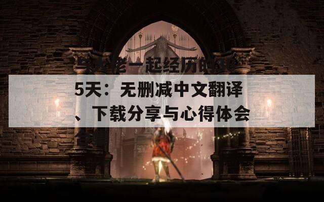 与大佬一起经历的365天：无删减中文翻译、下载分享与心得体会合集