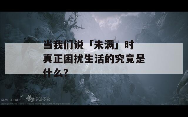 当我们说「未满」时 真正困扰生活的究竟是什么？