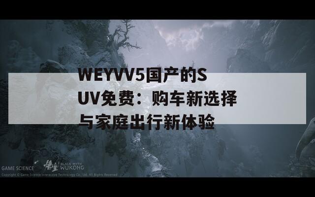 WEYVV5国产的SUV免费：购车新选择与家庭出行新体验