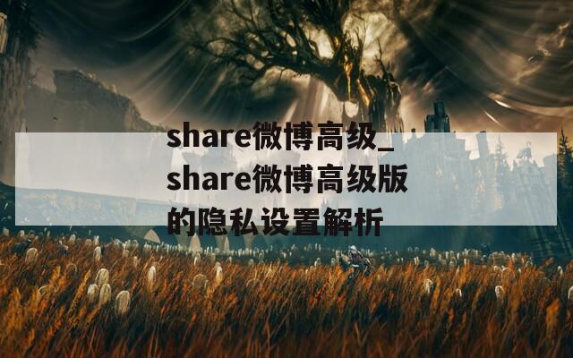 share微博高级_share微博高级版的隐私设置解析