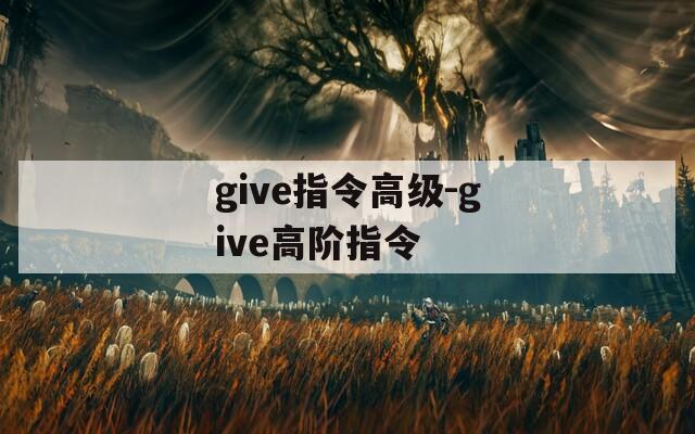 give指令高级-give高阶指令