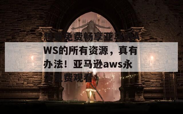 想要免费畅享亚马逊AWS的所有资源，真有办法！亚马逊aws永久免费观看