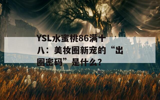 YSL水蜜桃86满十八：美妆圈新宠的“出圈密码”是什么？