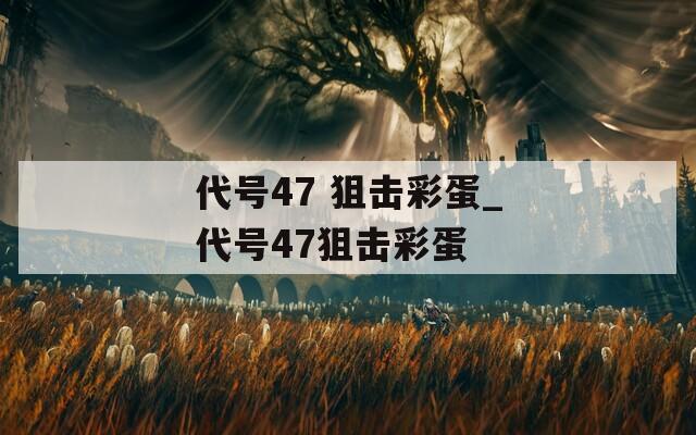 代号47 狙击彩蛋_代号47狙击彩蛋