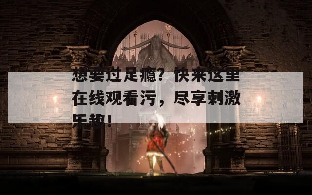 想要过足瘾？快来这里在线观看污，尽享刺激乐趣！