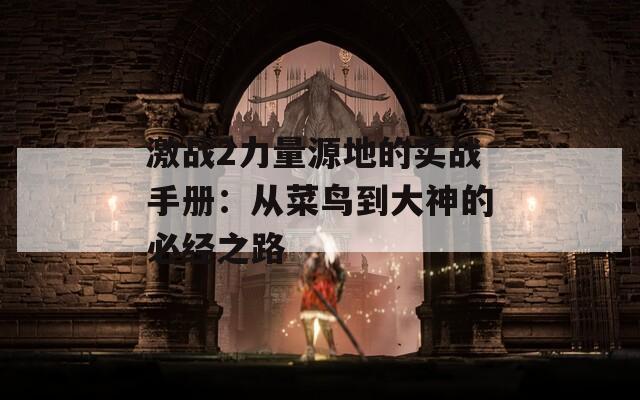 激战2力量源地的实战手册：从菜鸟到大神的必经之路