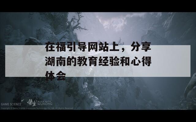 在福引导网站上，分享湖南的教育经验和心得体会