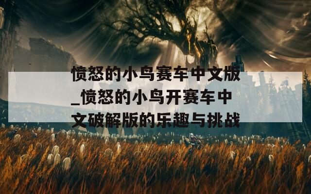 愤怒的小鸟赛车中文版_愤怒的小鸟开赛车中文破解版的乐趣与挑战