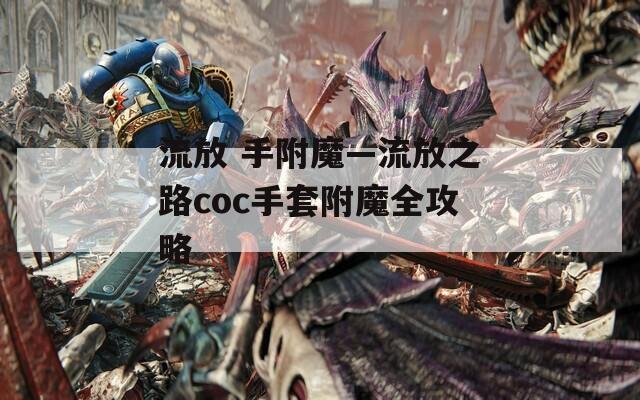流放 手附魔—流放之路coc手套附魔全攻略