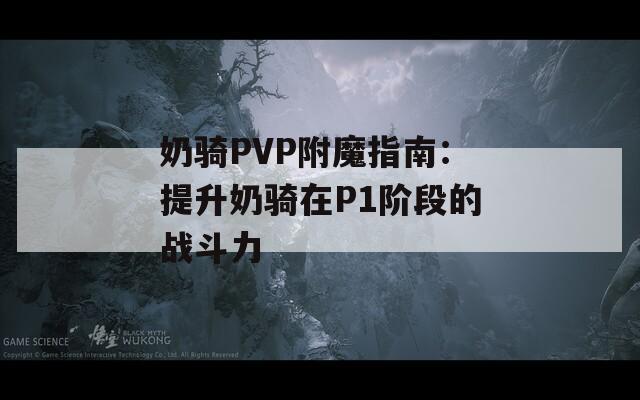 奶骑PVP附魔指南：提升奶骑在P1阶段的战斗力