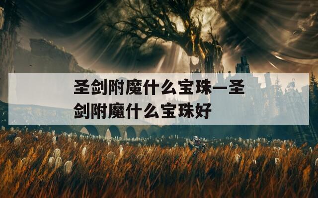 圣剑附魔什么宝珠—圣剑附魔什么宝珠好