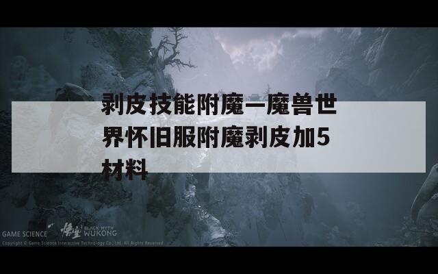 剥皮技能附魔—魔兽世界怀旧服附魔剥皮加5材料