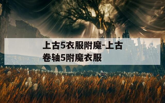 上古5衣服附魔-上古卷轴5附魔衣服