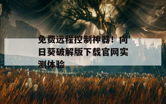 免费远程控制神器！向日葵破解版下载官网实测体验