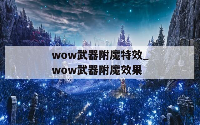 wow武器附魔特效_wow武器附魔效果