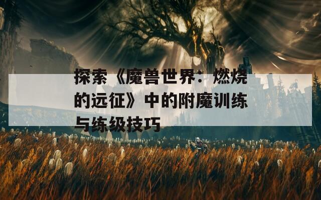 探索《魔兽世界：燃烧的远征》中的附魔训练与练级技巧