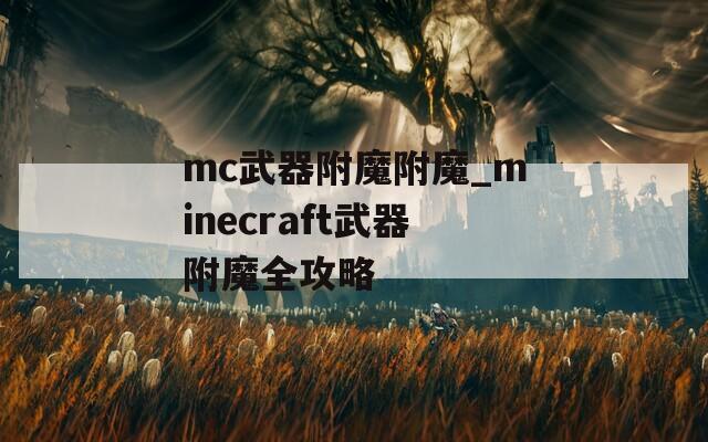 mc武器附魔附魔_minecraft武器附魔全攻略