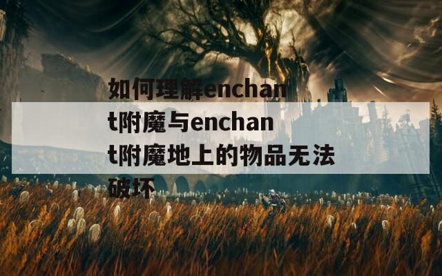 如何理解enchant附魔与enchant附魔地上的物品无法破坏