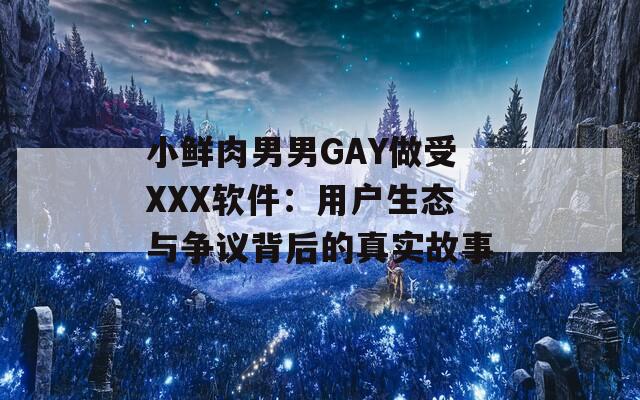 小鲜肉男男GAY做受XXX软件：用户生态与争议背后的真实故事