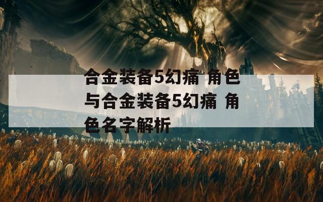 合金装备5幻痛 角色与合金装备5幻痛 角色名字解析