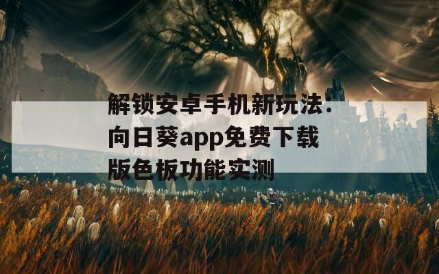 解锁安卓手机新玩法：向日葵app免费下载版色板功能实测