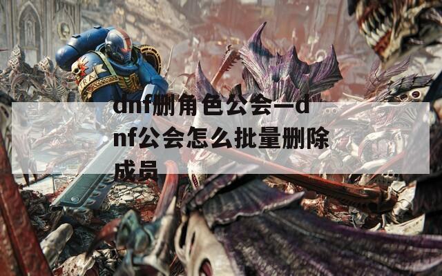 dnf删角色公会—dnf公会怎么批量删除成员