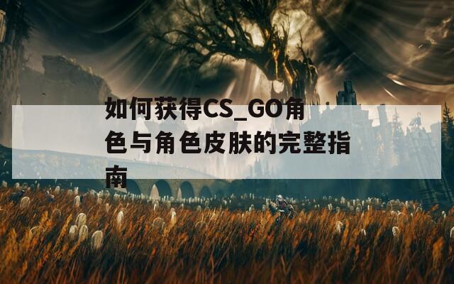 如何获得CS_GO角色与角色皮肤的完整指南