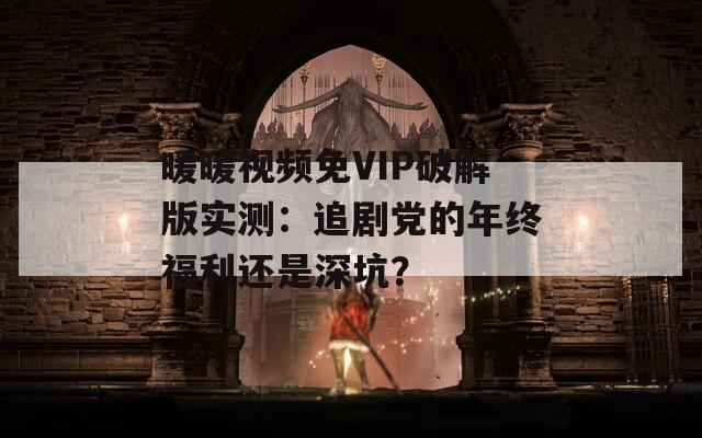 暖暖视频免VIP破解版实测：追剧党的年终福利还是深坑？